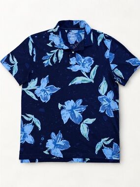 American Eagle Super Soft Floral Polo Shirt Men’s Medium NWOT